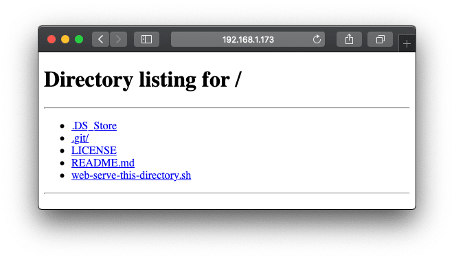 Example Directory Listing